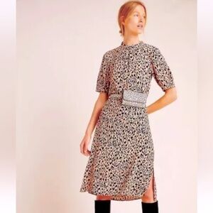NWT Anthropologie MacKenzie Leopard Midi Dress